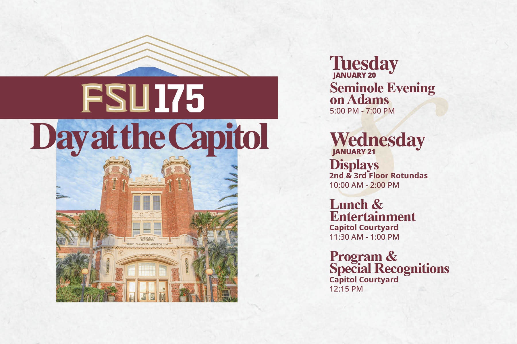 FSU Day at the Capitol 2026 Schedule